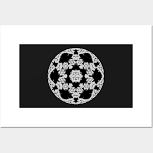 Black and White Starshaped Abstract Posters and Art